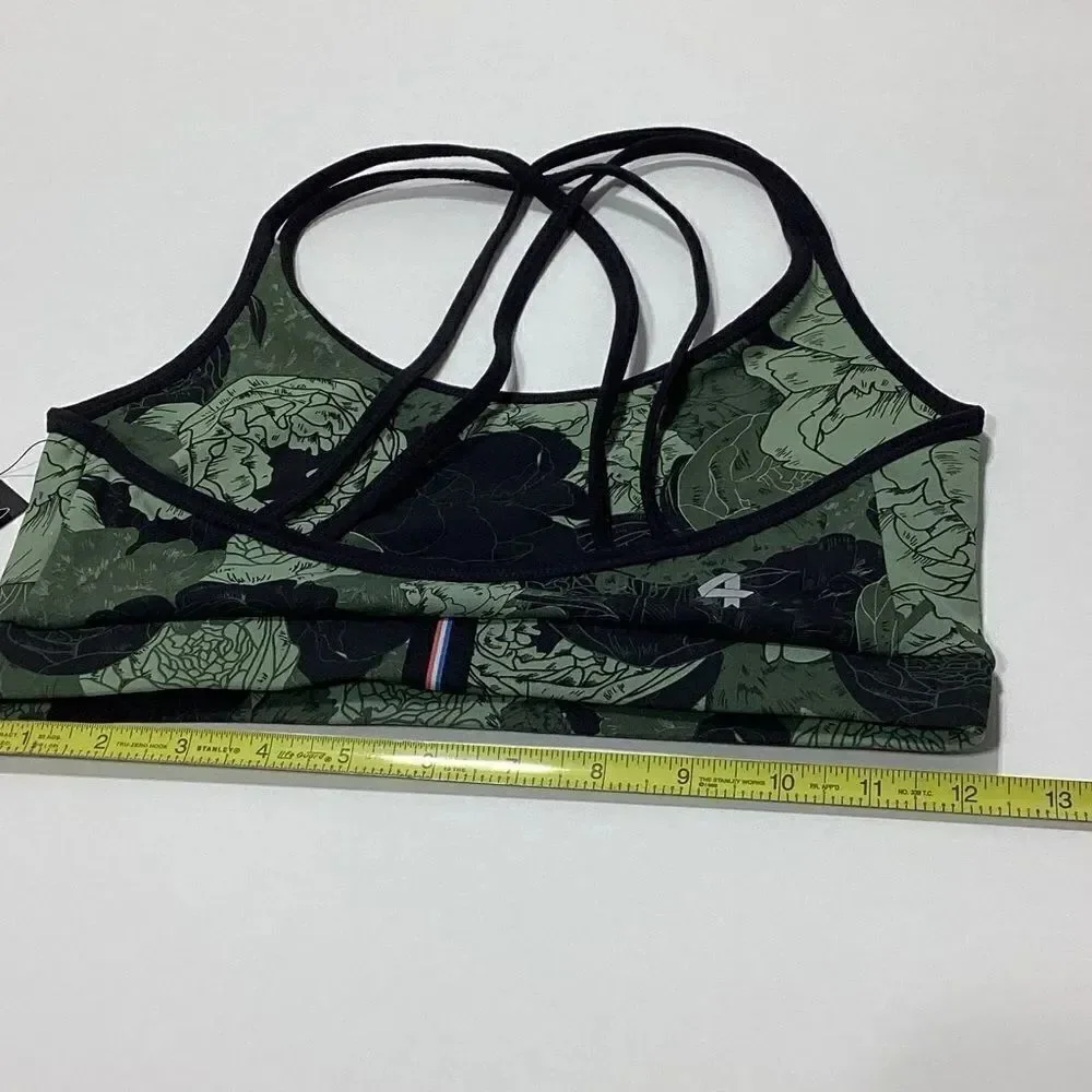 FourLaps Vitality Sports Bra Floral Print XS 4 Laps Sports Bra NWT